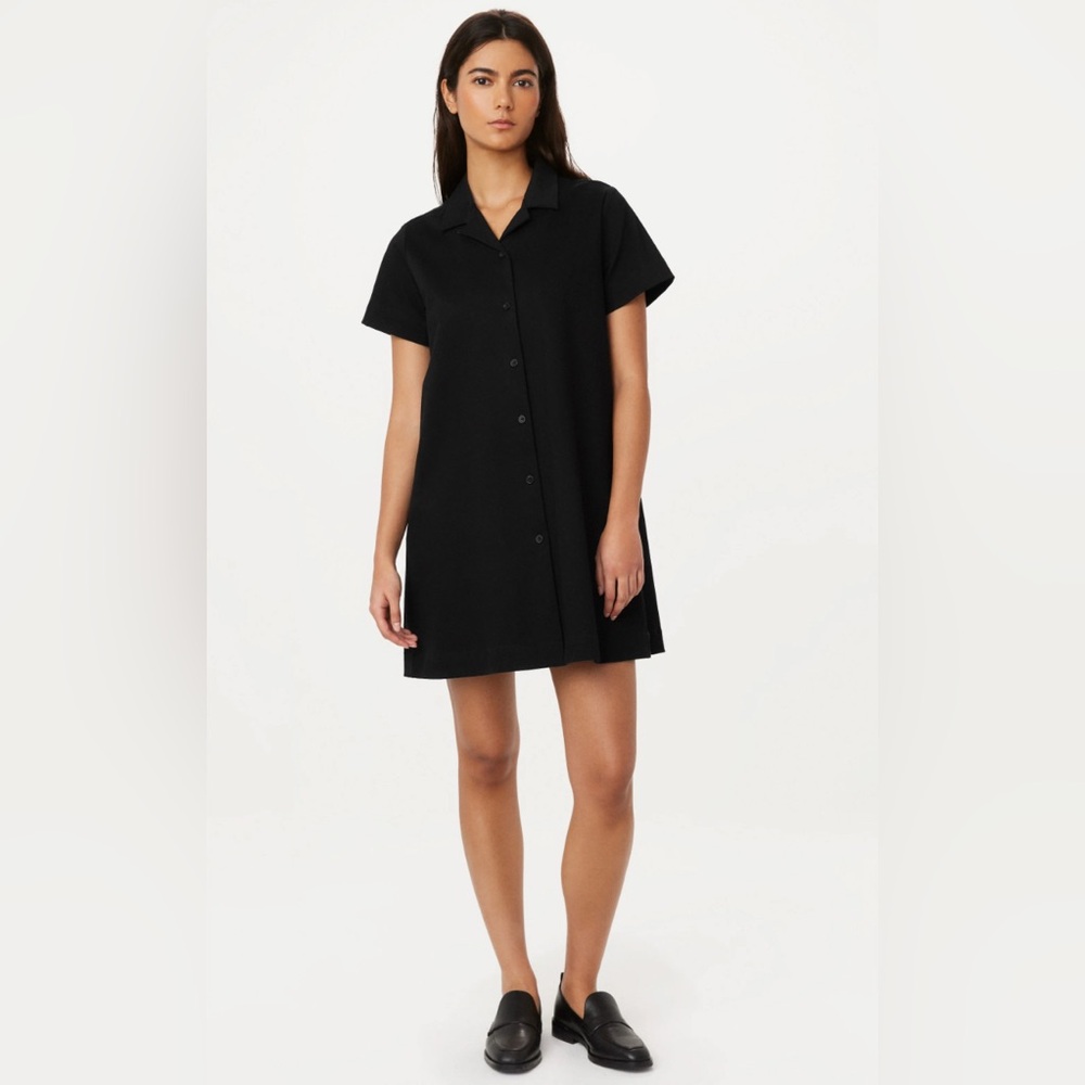 Camp Collar Black Dress - Frank & Oak